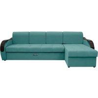 Угловой диван Сириус Лидер-6 с оттоманкой ППУ 300x165 (Eva 28 велюр зеленый)