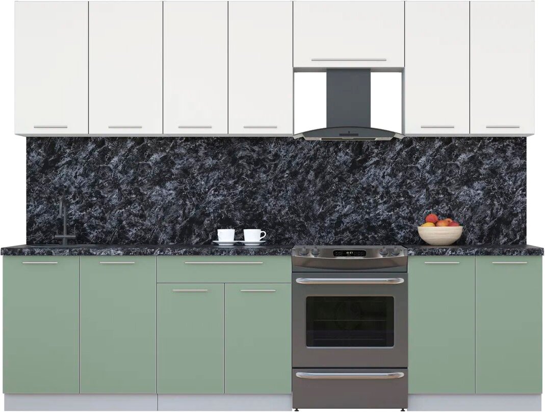 

Кухонный модуль Интерлиния Мила Пластик 2.8 А (зефирный/полынь/кастилло темный)