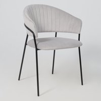 Стул с подлокотниками Алвест AV 433 (светло-серый бархат H-09/черный)