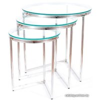 Журнальный столик Signal Trinity (прозрачный/серебряный)