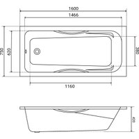 Ванна Lauter Regina 160х75 21014162 (с ручками)