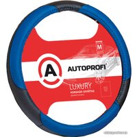 Оплетка на руль Autoprofi AP-1010 BK/BL (M) (черный/синий)