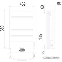Полотенцесушитель TERMINUS Классик П6 400x650 электро (хром)