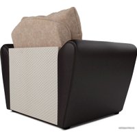 Кресло-кровать Мебель-АРС Квартет (микровелюр/экокожа, кордрой бежевый/коричневый)