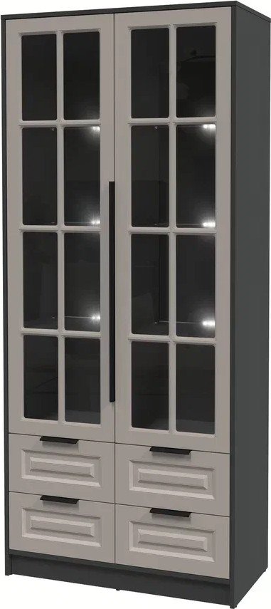 

Шкаф-витрина Интерлиния Концепт КТ-ШВ2 с подсветкой Деко (антрацит/луна)