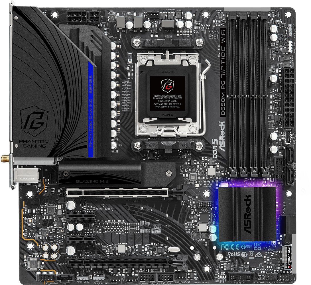 

Материнская плата ASRock B650M PG Riptide WiFi