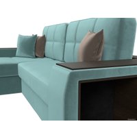 Угловой диван Лига диванов Брюссель левый 110648L (велюр бирюзовый)