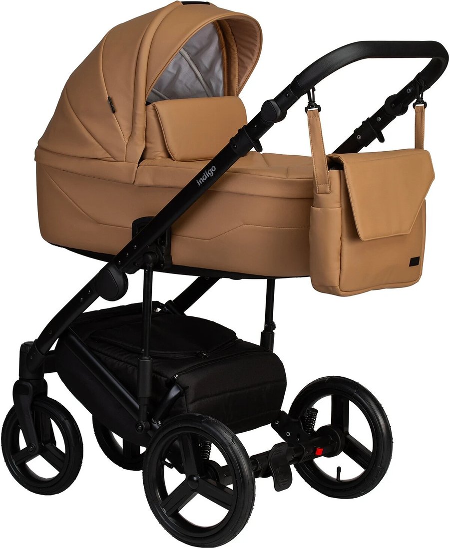 Универсальная коляска Indigo Lamar (2 в 1, la 03/рыжая кожа)