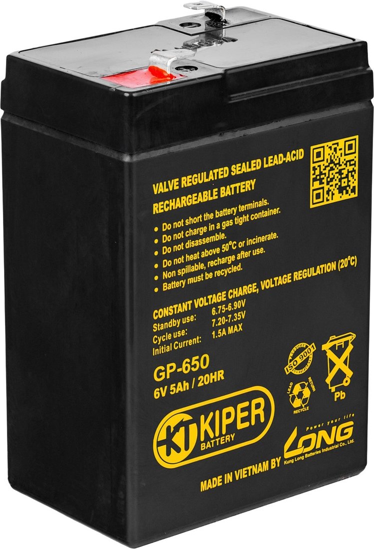 

Аккумулятор для ИБП Kiper GP-650 F1 (6В/5 А·ч)