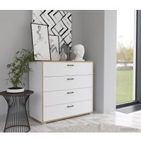 Комод Интерлиния SC-4Ш (дуб золотой-белый платинум)