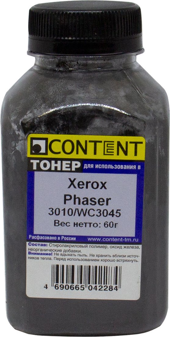 

Тонер Content для Xerox Phaser 3010/WC 3045 60 г