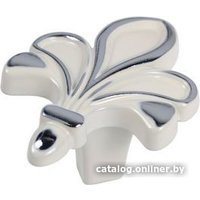 Ручка мебельная AKS MILK (белый+серебро)