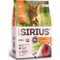 Сухой корм для кошек Sirius для стерилизованных с уткой и клюквой 0.4 кг