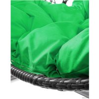 Подвесное кресло M-Group Для двоих Люкс 11510304 (серый ротанг/зеленая подушка)