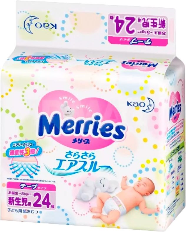 

Подгузники Merries Newborn (24 шт)