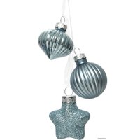 Елочная игрушка Albero Di Natale Стеклянные фигуры 3.5х4.11.5 см 121091-1 (голубой)
