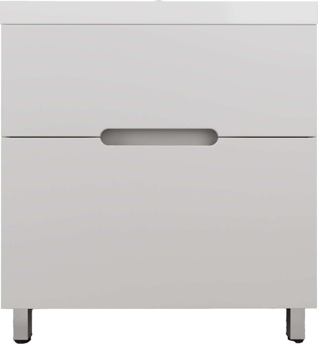 Symbolite Тумба под умывальник Матис 80 2 ящика (напольная, белый матовый)