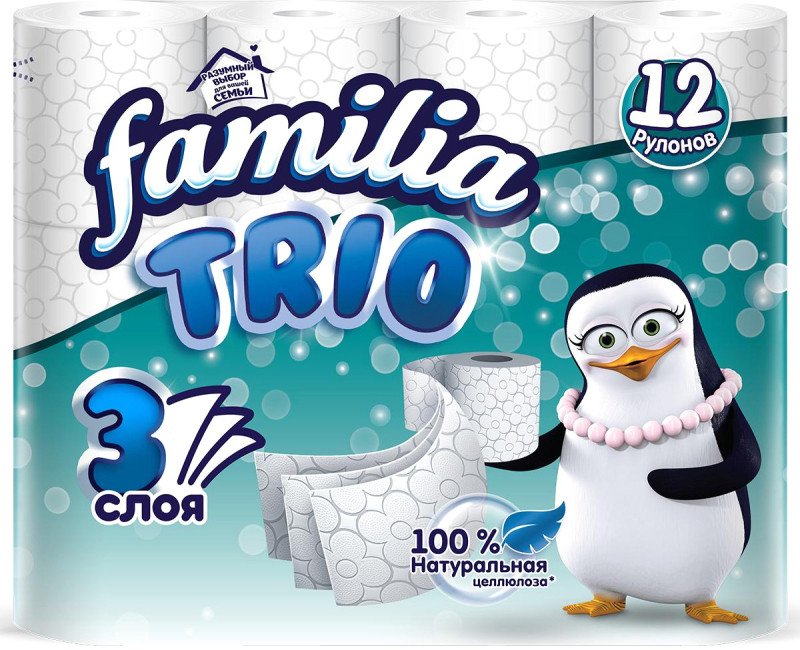 

Туалетная бумага Familia Трехслойная (12 шт, белый)