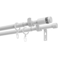 Карниз для штор Sundays Home Имидж Раздвижной 16/19мм 2-х рядный (белый глянец, 1.6-3м)