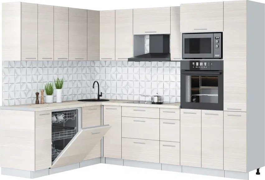 

Готовая кухня Интерлиния Мила Лайт 1.896х2.68 (вудлайн кремовый/вудлайн кремовый/бискайская сосна)