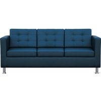 Диван Brioli Дилли клетка трехместный (экокожа, L18 синий)