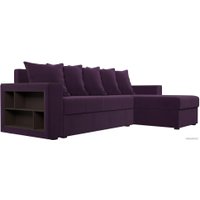Угловой диван Лига диванов Дубай лайт правый 114147 (велюр фиолетовый)