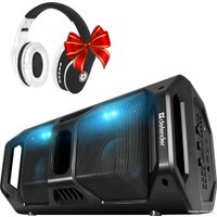 Bluetooth колонка с беспроводными наушниками Defender Rage + Наушники Defender FreeMotion B525 (черный)