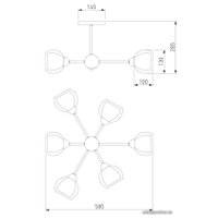 Припотолочная люстра Евросвет 30163/6 (Matt Silver)