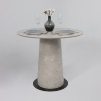 Кухонный стол Lepremo AV 2317 МДФ+керамика 900 (серый матовый Carmen Light Grey/черный+HPL бетао)