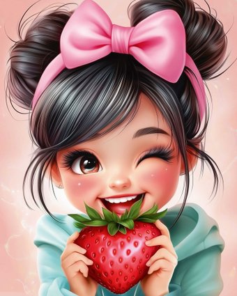 Алмазная мозаика  Феникс+ Девочка с клубникой 71338