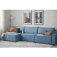 Угловой диван Mio Tesoro Дюссельдорф 293 1.5ек-1.5ек-1.5пф (1175 Savanna Plus Blue)