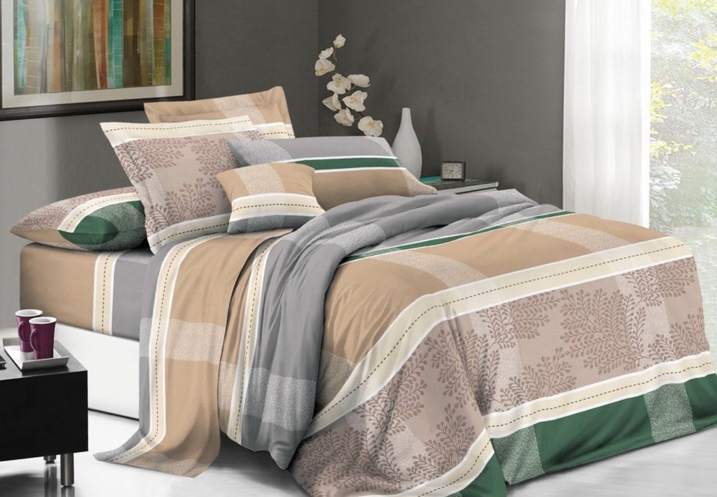 

Постельное белье Бояртекс № 6958 (L) 2сп с европростыней (бязь)