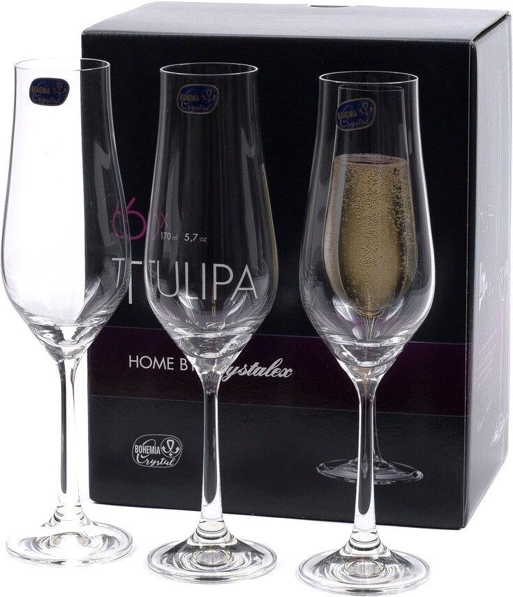 

Набор бокалов для шампанского Bohemia Crystal Tulipa 40894/170