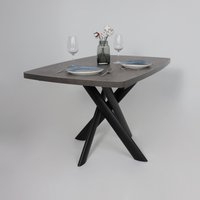 Кухонный стол Мамадома Leonel-130 раздвижной 130-165х85 (дымчатая керамика/черный) в Гомеле