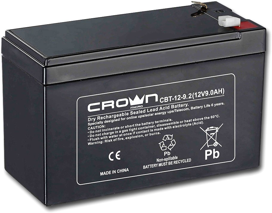 

Аккумулятор для ИБП CrownMicro CBT-12-9.2 (12В/9.2 А·ч)