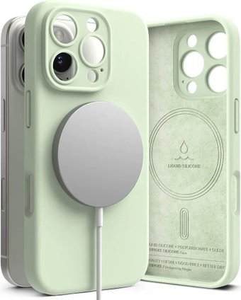 Чехол для телефона Ringke Silicone Magnetic Magsafe для Apple iPhone 16 Pro Max Soft Mint