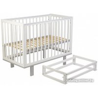 Классическая детская кроватка Polini Kids Simple 340 маятник (белый/серый)