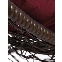 Кресло M-Group Кокос на подставке 11590202 (коричневый ротанг/бордовая подушка)