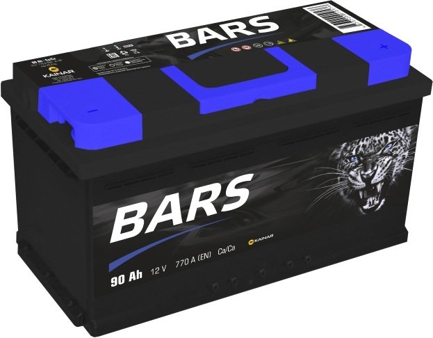 

Автомобильный аккумулятор BARS 6CT-90 АПЗ о.п. (90 А·ч)