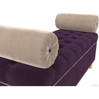 Банкетка Лига диванов Глория 113665 (велюр фиолетовый/бежевый/бежевый)