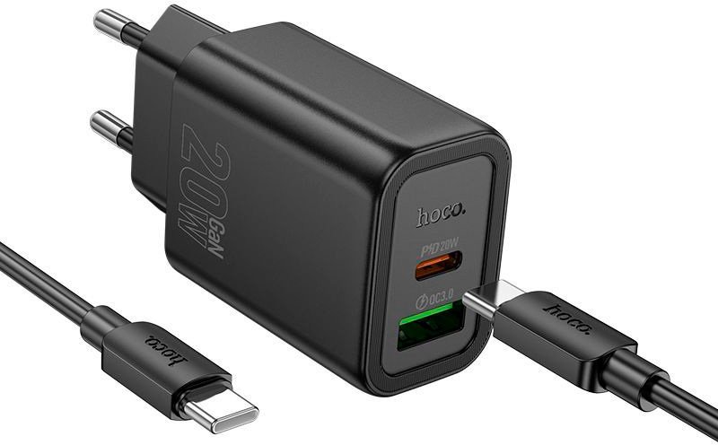 

Сетевое зарядное Hoco N61 USB Type-C (черный)