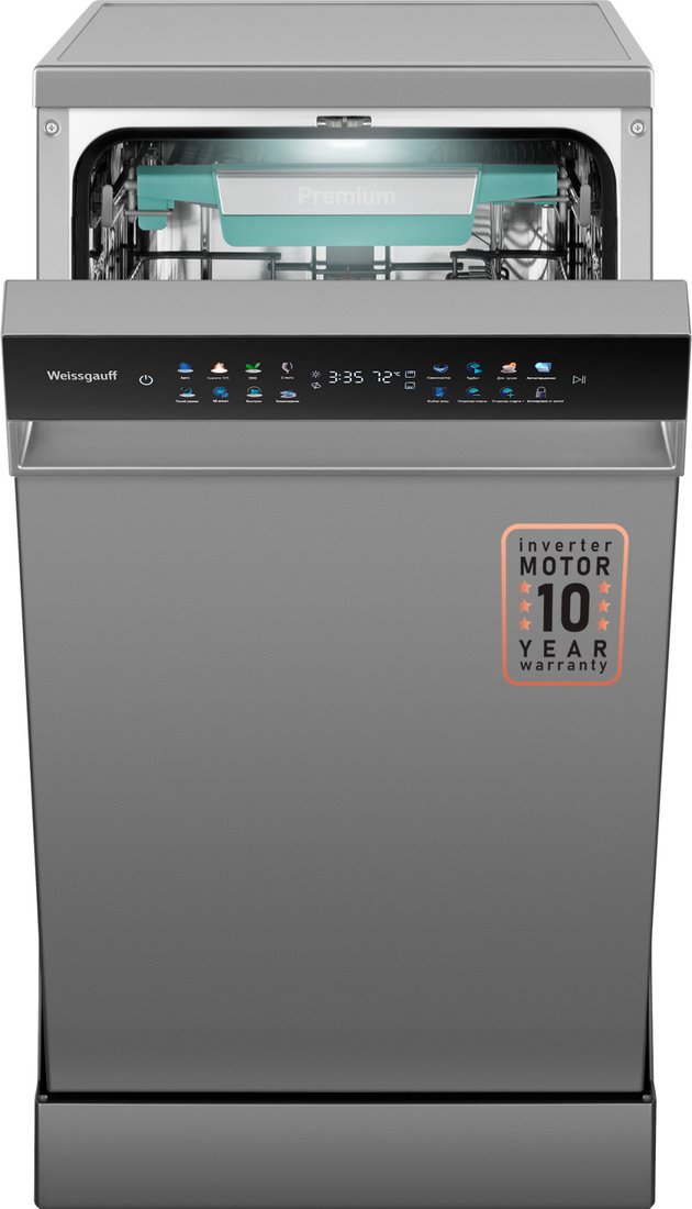 

Отдельностоящая посудомоечная машина Weissgauff DW 4539 Inverter Touch AutoOpen Inox
