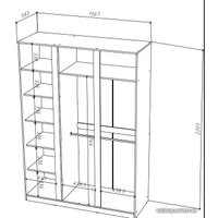 Шкаф распашной НК-Мебель Stern 3-х дверный с зеркалом 72676504 (белый)