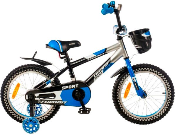 Детский велосипед Favorit Sport 16 SPT-16BL2 (черный/синий)