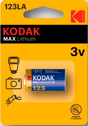 

Батарейка Kodak CR123 K123LA MAX Lithium 30956223-RU1