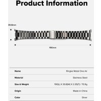 Ремешок Ringke Metal One Air для Galaxy Watch 8, 8 Classic 40 / 44 / 46 mm Silver