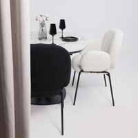 Кухонный стол Listvig Merlin 110-150х75 (МДФ+HPL-пластик белый Monte Belo/черный)