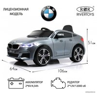 Электромобиль RiverToys BMW 6 GT JJ2164 (серый глянец)