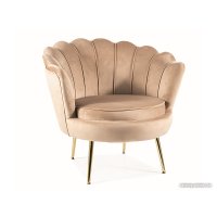 Интерьерное кресло Signal Camellia Velvet Bluvel 28 (бежевый/золотой)