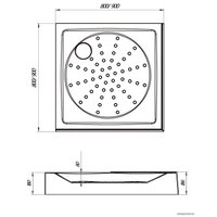 Душевой поддон 1Марка Iryda 80x80